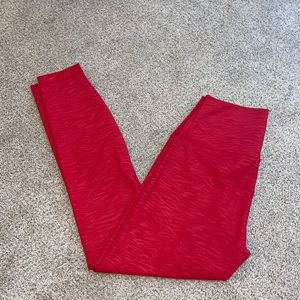 Red leopard print leggings